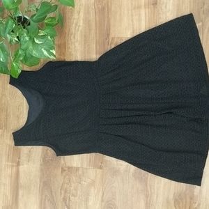 Little Black Eyelet Patterned Mini Dress